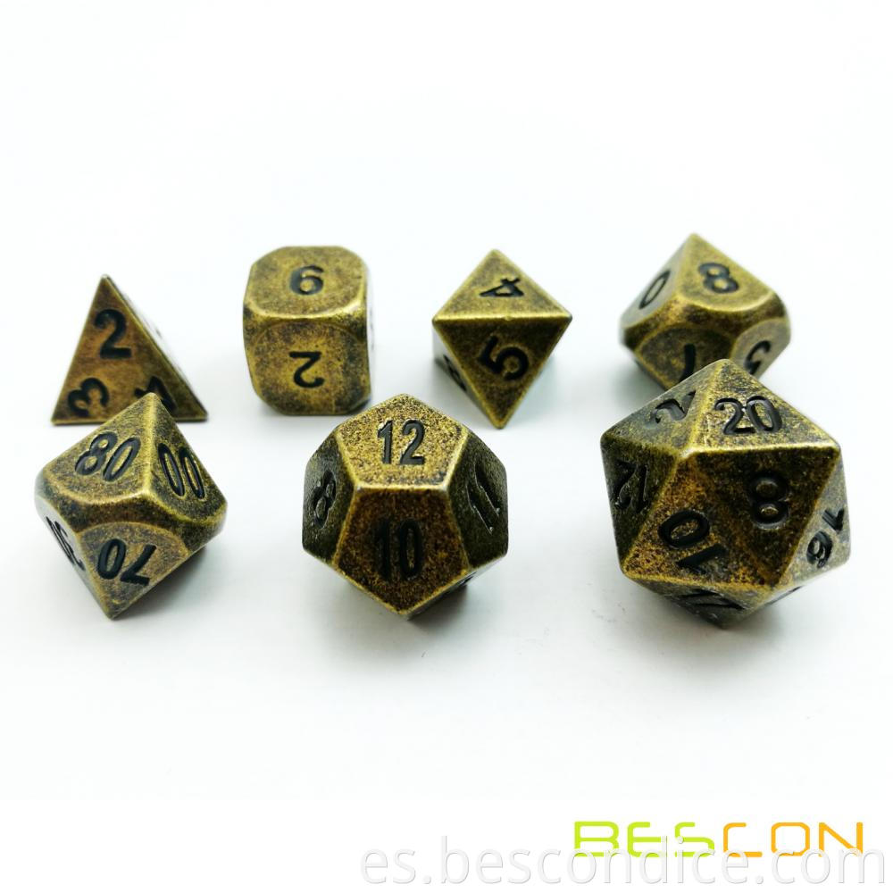 Ancient Brass Metal Dice For Dungeon And Dragons 2